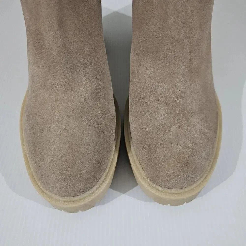 Dolce Vita Caster H20 Ankle Bootie Womens 10 Tan Suede Waterproof Platform Fall